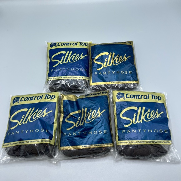 NEW X Tall- Bundle of 5 Silkies Pantyhose Control Top Off Black - Picture 2 of 3